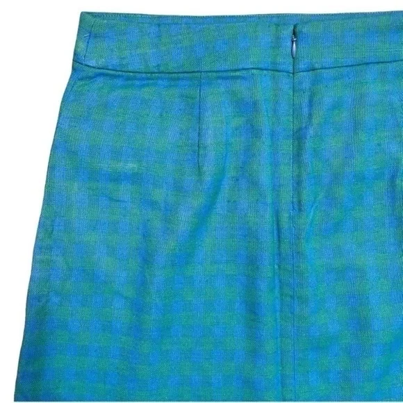 NWT J. CREW COLORFUL GINGHAM FRONT FLAP POCKET SKIRT IN DEEP BLUES GINGH… - Picture 6 of 7